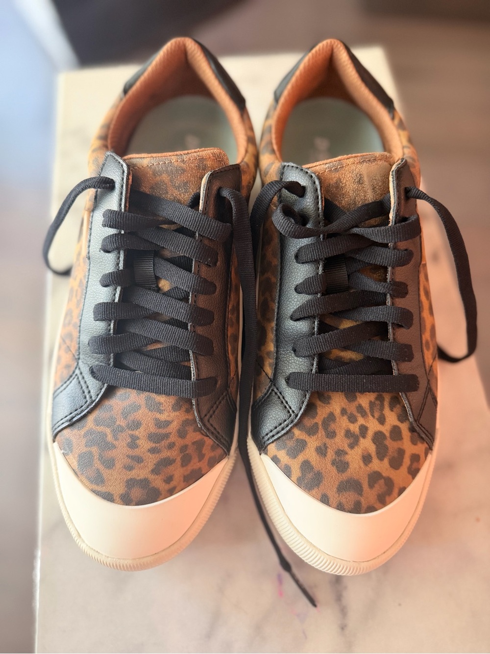 Dr. Scholl's Leopard Print Platform Sneakers - Black and Tan - Picture 5 of 6